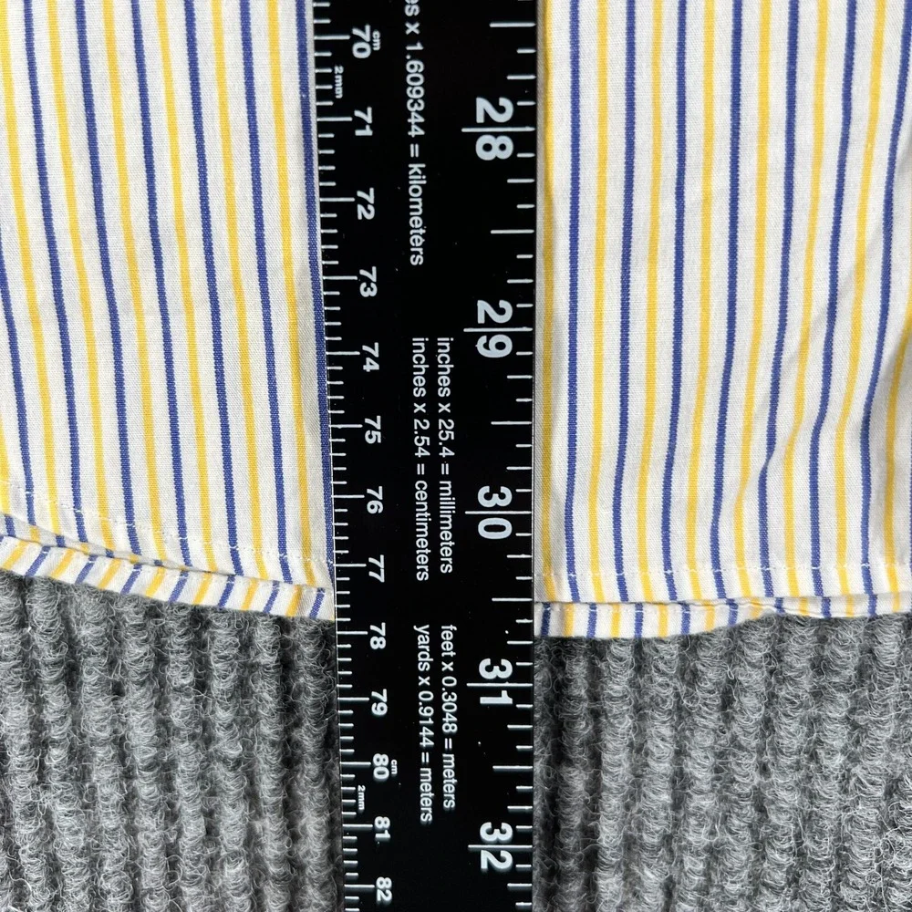 Polo Ralph Lauren Shirt Mens 15.5 34/35 Yellow Striped Long Sleeve Button Andrew